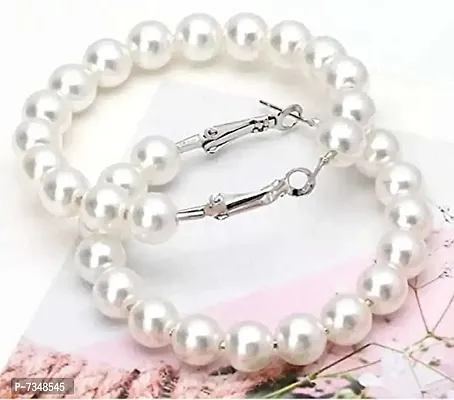 Pearls Hoop Earrings For Women And Girls