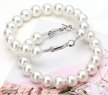 Pearls Hoop Earrings For Women And Girls-thumb0