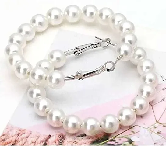 Pearls Hoop Earrings For Women And Girls