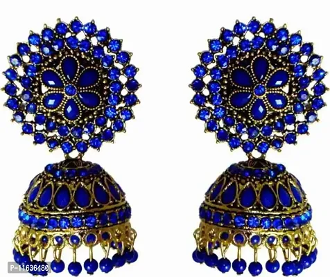 Kundan Blue ( Earring )-thumb0