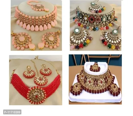 Multi Mirror , AIshwarya Red , Green Chilli- Meroon Sets  New  Peach Mota Stone-thumb0