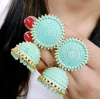 Floral jhumki combo ( rani, white, mehroon,parrot)-thumb4