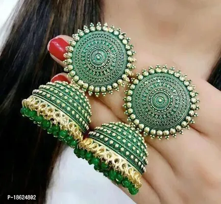 Floral jhumki combo ( rani, white, mehroon,parrot)-thumb3