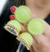 Floral jhumki combo ( rani, white, mehroon,parrot)-thumb3