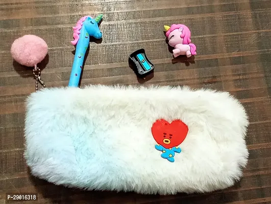 Fur Pencil Pouch For Kids-thumb0