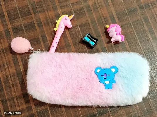 Fur Pencil Pouch For Kids-thumb0