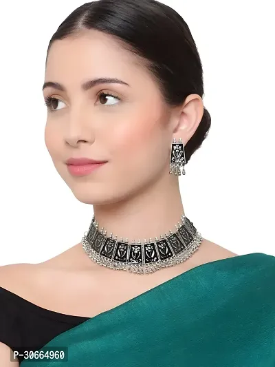 Trendy Silver Oxidized Jewellery Set Combo-thumb2