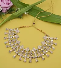 Necklace with Maang Tikka Earrings Indian Traditional Bridal Wedding Jewellery Set.-thumb4