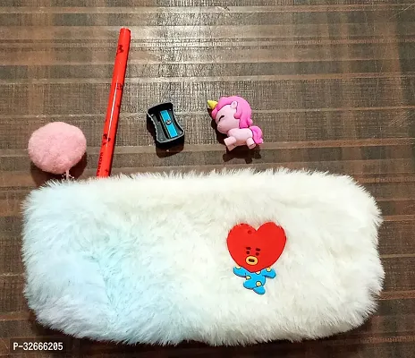 Stylish Fur Pencil Pouch for Kids