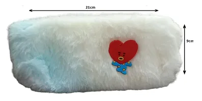 Stylish Fur Pencil Pouch for Kids-thumb1