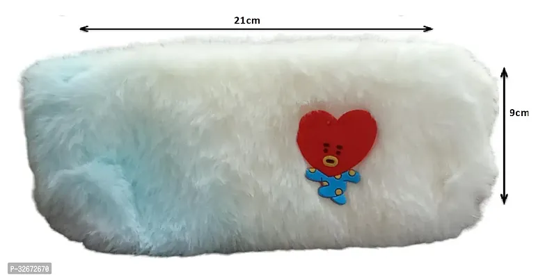 Stylish Fur Pencil Pouch for Kids-thumb2