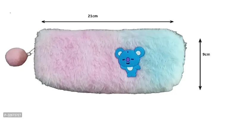 Stylish Fur Pencil Pouch for Kids-thumb2