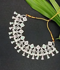 Elegant Necklace with Maang Tikka and Earrings Indian Traditional Bridal Wedding Jewellery Set.-thumb4