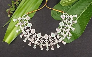 Elegant Necklace with Maang Tikka and Earrings Indian Traditional Bridal Wedding Jewellery Set.-thumb2