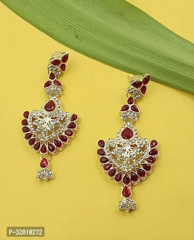 Elegant Necklace with Maang Tikka and Earrings Indian Traditional Bridal Wedding Jewellery Set-thumb5