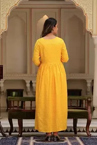 Trendy Yellow Rayon Embroidered Kurti for Women-thumb1