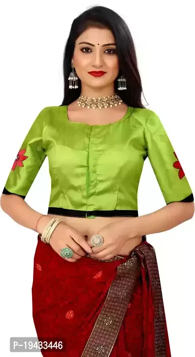 Reliable Green Polyester Printed Stitched Blouse For Women-thumb0