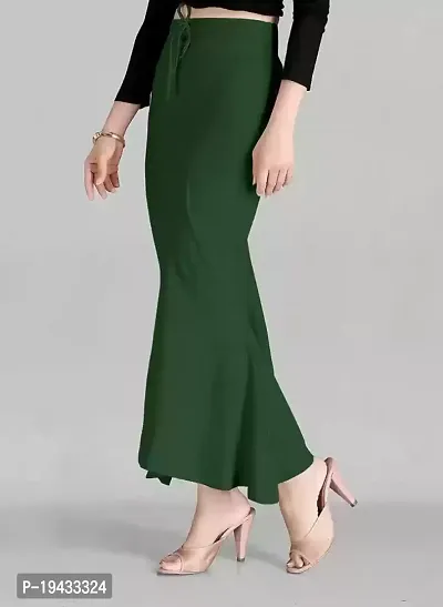 Reliable Green Cotton Solid Petticoat For Women