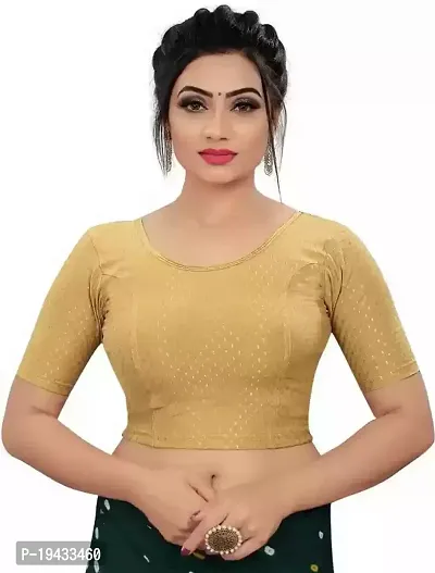 Reliable Beige Cotton Blend Self Pattern Stitched Blouse For Women
