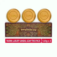 Yaama Soaps Luxury Sandal Soaps Enriched with Pure Sandalwood Oil | Skin Friendly | Soaps For Bath | Long-Lasting Fragrance | | Trio Pack (Pack of 1, 3 Units)-thumb1