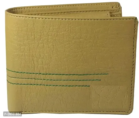 Somiya Yellow Artificial Card Holder Leather Wallet for Mens (5 Card Slots)-thumb0