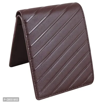 FASHIONEVER Men's PU Card Holder Leather Wallet (Brown)-thumb2