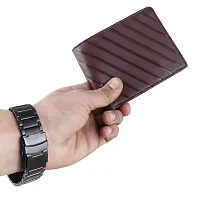 FASHIONEVER Men's PU Card Holder Leather Wallet (Brown)-thumb4