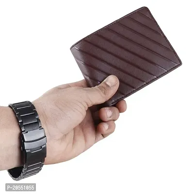 FASHIONEVER Men's PU Card Holder Leather Wallet (Brown)-thumb5