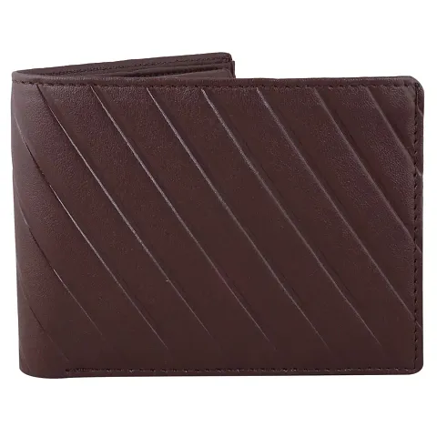 FASHIONEVER Men's PU Card Holder Leather Wallet (Brown)