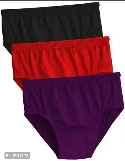 Fancy Multicoloured Cotton Blend Basic Panty For Women Pack Of 3-thumb0