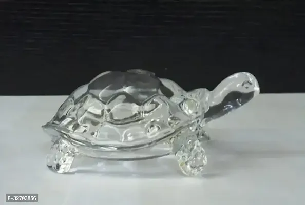 Crystal Tortoise Sphatik Tortoise Kurm for Good Luck Success Prosperity Kachhua Vastu Dosh Nivaran Wish fullfilment Yantra Decorative Showpiece  Crystal Clear Decorative Showpiece-thumb0