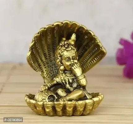 Golden Bal Gopal Krishna having Makhan Decorative Decorative Showpiece  9 cm