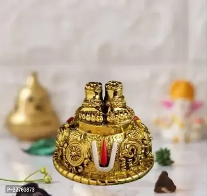 Lord Balaji Charan for Pooja Venkateswara Feet with Shanku  Chakra Namam Decorative Showpiece