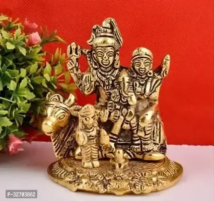 Shiva Parvati and Ganesha Murti Shiv Family Parivar Idol Statue for Home Dacore Mandir Temple Gift Showpiece Decorative Showpiece-thumb0