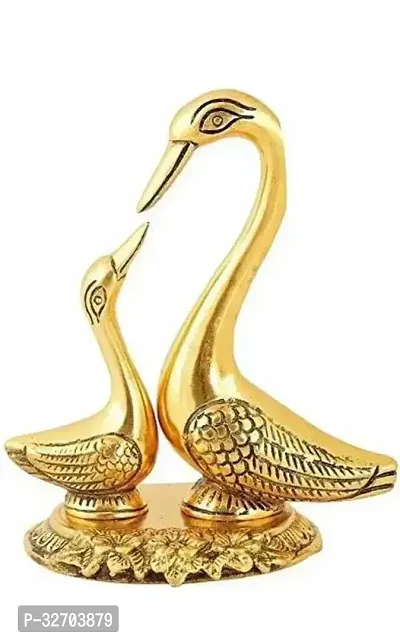 Saras Swan Pair of Kissing Duck Metal Decorative Showpiece  155 cm Metal GoldShowpiece item Metal Gold Plated Kissing Duck Swan Pair Showpiece for Home Decoration and Love feng Shui Antique Gifts Item-thumb0