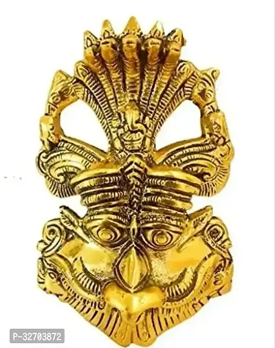 Metal Feng Shui Vastu Showpiece Nazar Battu with Naag Ganesha Suraksha Kawach Mask for Evil Eye Protection for Home Office Wall  Door Hanging