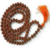 Natural  Energized Rudraksha Rosary/ Mala (108+1 Beads, Bead Size: 7-8 mm) Wood Necklace-thumb1