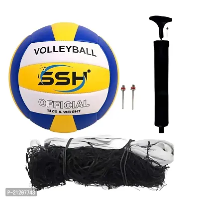 SHORYA SOFT SYNTHETIC VOLLEYBAL (SIZE - 4) WITH NYLON NET AND WITH AIR PUMP Volleyball - Size: 4  (Pack of 1)-thumb0
