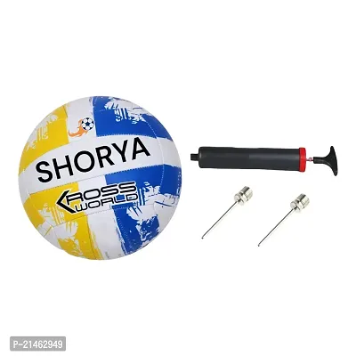 SHORYA KROSSWORLD HAND STITCHED VOLLEYBAL WITH AIR PUMP-thumb0
