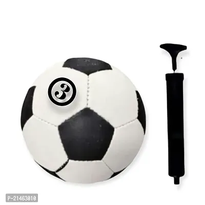 SHORYA BLACK  WHITE HAND STITCHED FOOTBALL WITH PUMP SIZE - 3