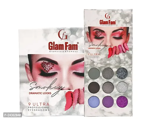 GLAM FAM Color Choice Eyeshadow Water-Proof Smudge Proof Long Lasting Eyeshadow Palette 9 in 1 Eye Makeup Professional. (Smokey Dramatic Looks)