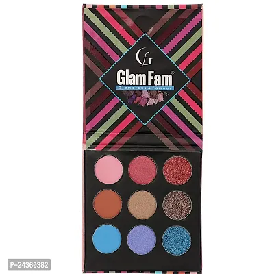 GlamFam Color Choice Water-Proof Smudge Proof Long Lasting Eyeshadow Palette 9 in 1 Eye Makeup Professional Mattes  Shimmery Finish-thumb0