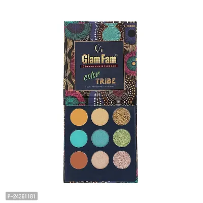 GLAM FAM Eyeshadow Water-Proof Smudge Proof Long Lasting Eyeshadow Palette 9 in 1 Eye Makeup Professional. (Color Tribe)-thumb2