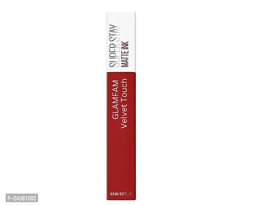 GLAM FAM Super Stay Liquid Matte Lipstick, Long Lasting, 16hr Wear, Superstay Matte Ink,5ml (Red 1)