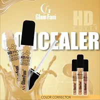 GLAM FAM Liquid Concealer with Makeup Blender + Pure and Natural |Rose Water Face Toner Skin Toner with | Lightweight Full coverage Foundation | Top 30ML face Makeup Kit-thumb1