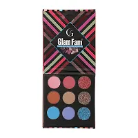 GLAM FAM |Color Choice Eyeshadow Water-Proof Long Lasting Eyeshadow Palette 9 in 1 |.+ | Back Stage Oil Free Liquid Foundation |- 30ML With |, Deep Black, Personal Kajal |-thumb1