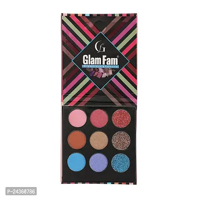 GLAM FAM |Color Choice Eyeshadow Water-Proof Long Lasting Eyeshadow Palette 9 in 1 |.+ | Back Stage Oil Free Liquid Foundation |- 30ML With |, Deep Black, Personal Kajal |-thumb2