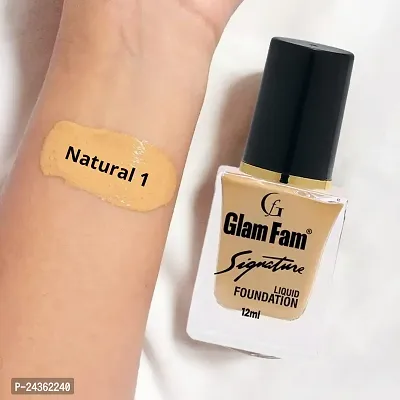 Glam fam Full coverage Signature Foundation Combo Long Lasting Natural Glow- 12ML (Natural 1  Natural 2)-thumb2