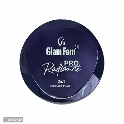 GLAM FAM Pro Rdiance 2 In 1 Compact Powder with Back Stage Oil Free Long Lasting Liquid Foundation - 30ML (Pack Of 2)-thumb4