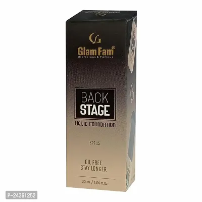 GLAM FAM Back Stage Oil Free Long Lasting Liquid Foundation (30ML)+Lightweight Full coverage Foundation Top 30ML (Pack Of Two)-thumb3